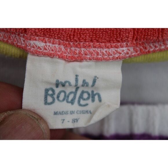 MINI BODEN KID GIRL RAINBOW STRIPE TERRY TOWELLING SUMMER ROMPER CLOTHES 7-8 - Picture 8 of 9